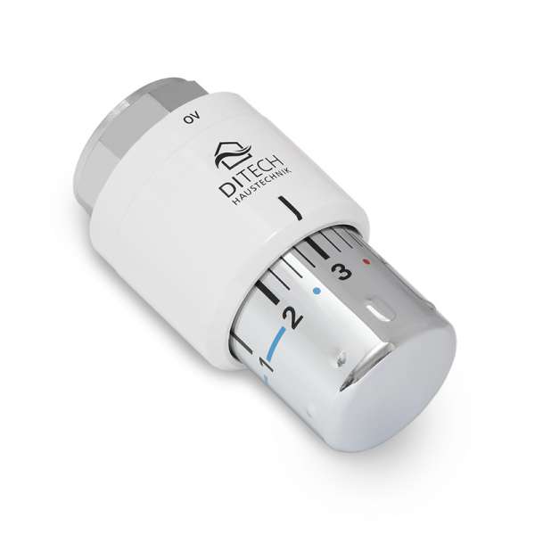 Oventrop Thermostat UNI SH 7-28°C mit Nullstellung weiß verchromt 1012065