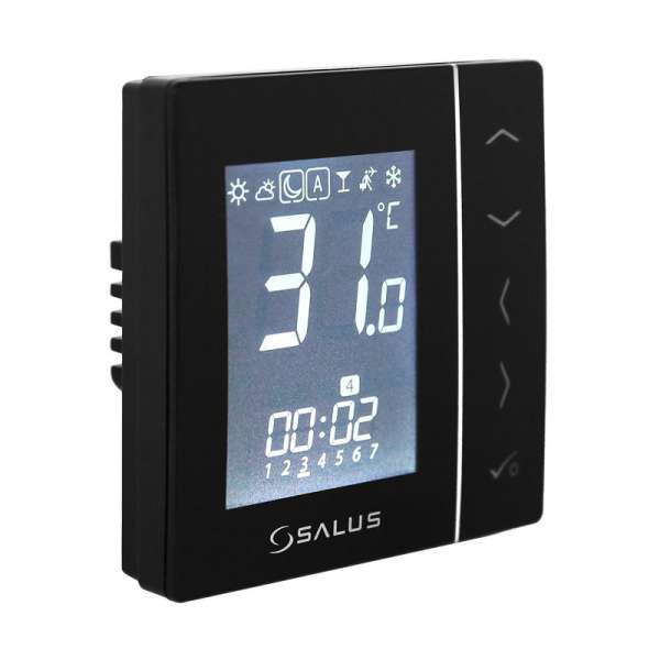 Salus VS30B Programmierbarer Thermostat in schwarz 230 Volt 112644