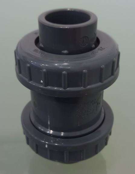 Sonderangebot PVC U Kunststoff Rückschlagklappe mit Verschraubungen DN32 (40mm zum Einkleben) 102051