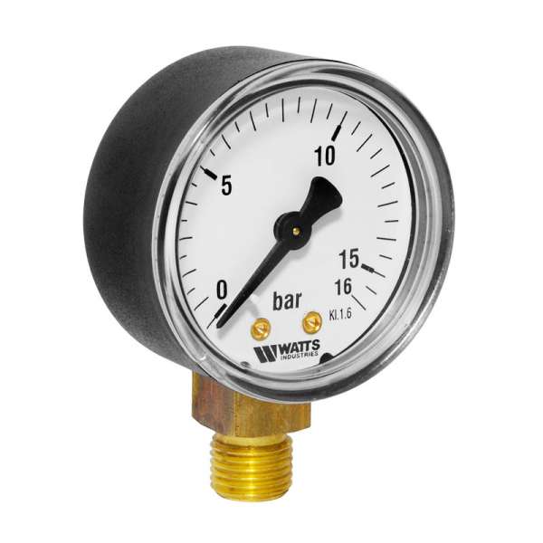 Watts RF Manometer 0-16 bar Ø50mm Anschluss unten 1/4&#039;&#039; AG 0312116