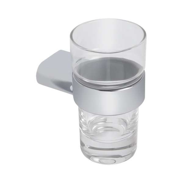 Optima Glashalter OPTIMA L verchromt mit Mundspülglas Kristallglas klar 010-7778