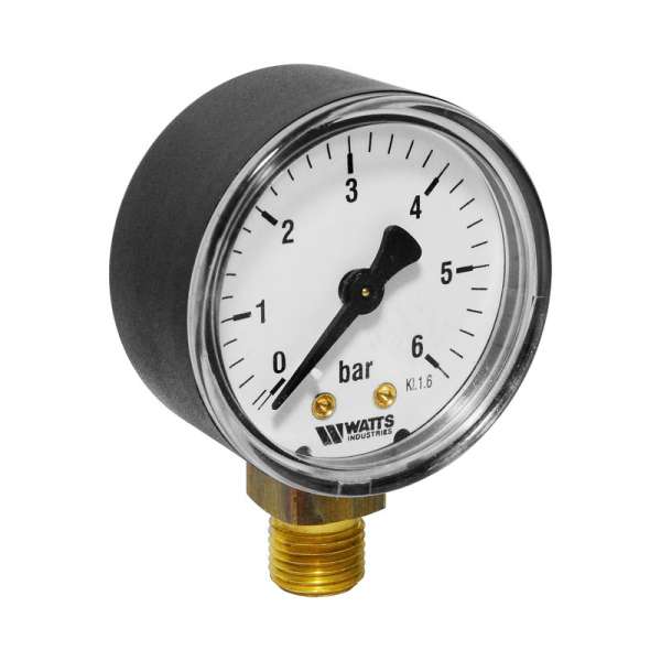 Watts RF Manometer 0-6 bar Ø50mm Anschluss unten 1/4&#039;&#039; AG 0312106
