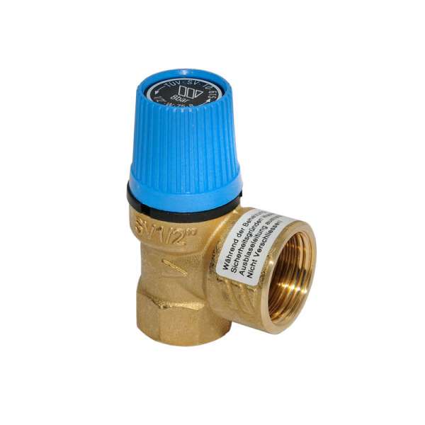 Sicherheitsventil 1/2 Zoll 8 bar Überdruckventil für Warmwasserbereitung in Brauchwasseranlagen