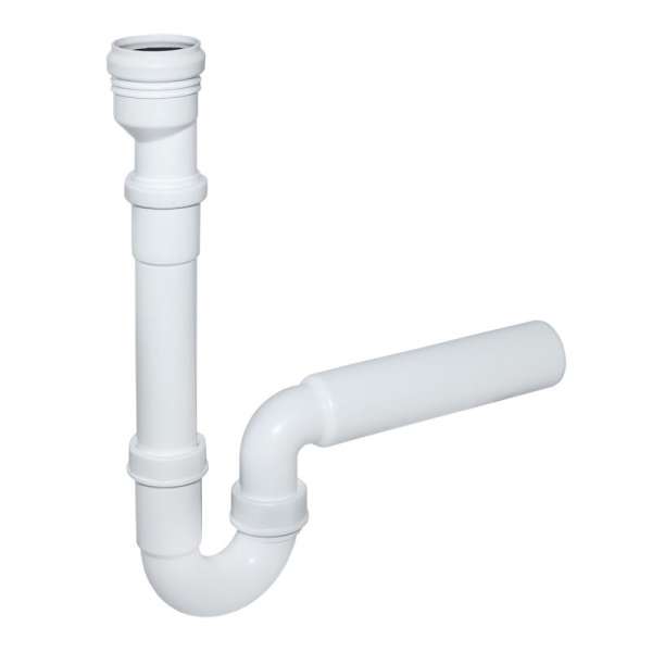 Röhrengeruchverschluss, Siphon DN 50 / 40 Kunststoff weiß für Hauswasserstationen und Rückspülfilter